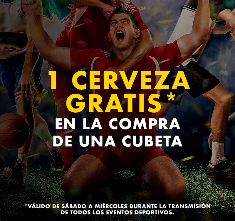 Banner Cerveza gratis en la compra de una cubeta