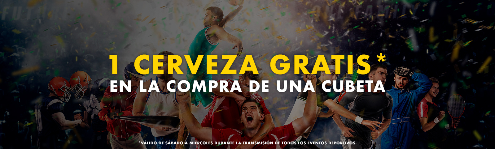 Banner Cerveza gratis en la compra de una cubeta